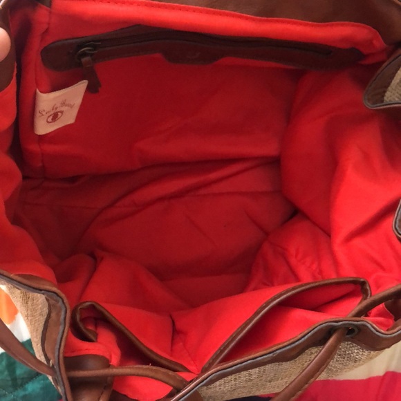 Lucky Brand Burlap Rucksack - Picture 7 of 9